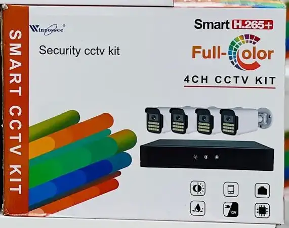 winpossee 4 channel kit 4 camera set ip camera poe nvr full color 5mp8 camera set Ip POE NVR full color