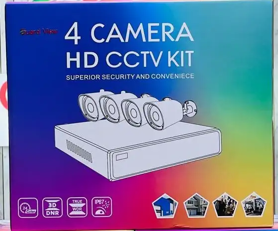 Guard View 4 Camera HD cctv Kit set 24 hours day & knight full color knight vision with audio