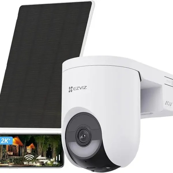 EZVIZ HB8 Lite 2K+ 4G WiFi Outdoor Solar Surveillance Camera, Includes SIM Card, Battery with Solar Panel 5W, AOV 2.0 Recording, Night Vision Color, 360°, Human/Vehicle AI Detection, Waterproof