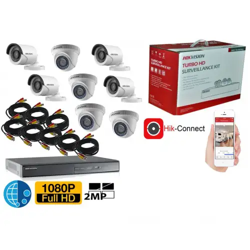 hikvision 8 channel kit box 8 camera complete set
