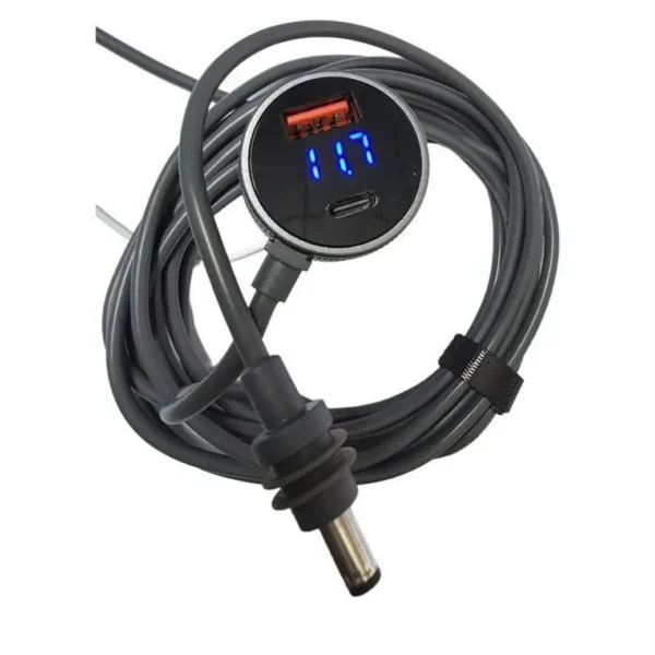 Starlink Mini Dual USB Car Charger with DC Cable & Voltmeter – 9.84FT/3M